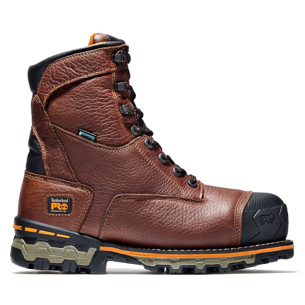 Timberland Mens Work Boots PRO® Boondock 8" Comp Toe - Brown/Black - India FP1473920